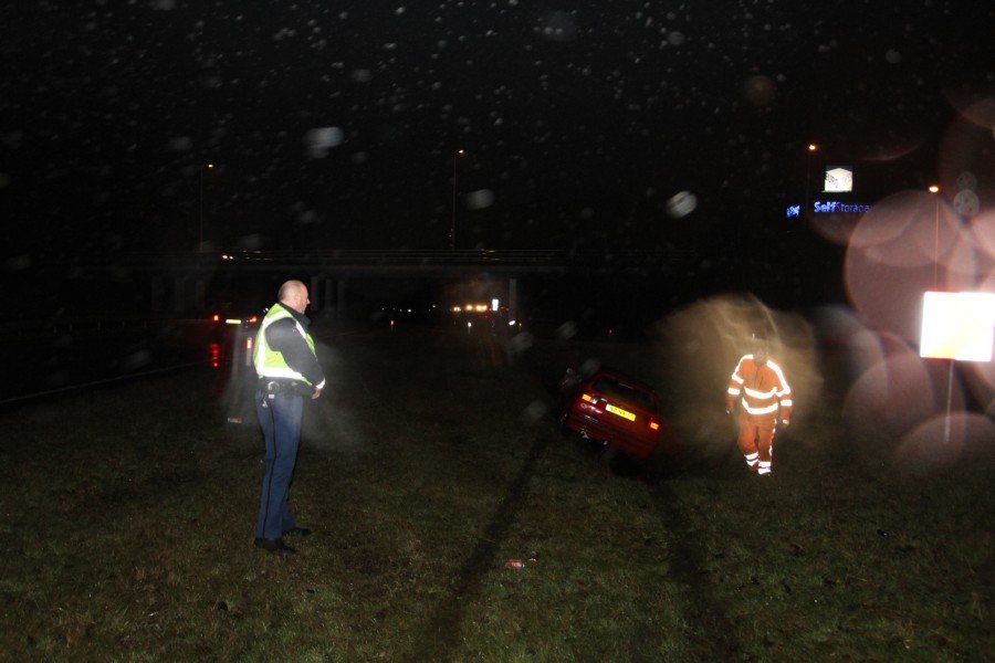 Rechtdoor in de sloot N206 Katwijk